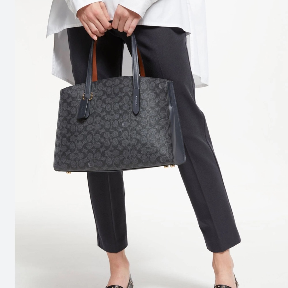 Coach Signature Canvas Charlie Medium Carryall, Removable Crossbody Straps